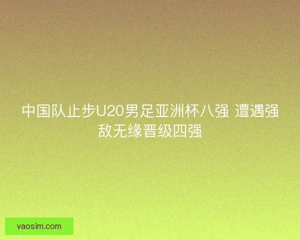 中国队止步U20男足亚洲杯八强 遭遇强敌无缘晋级四强