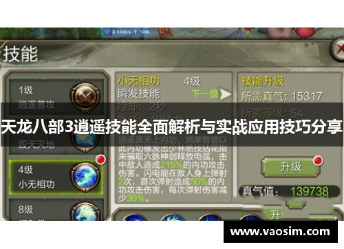 天龙八部3逍遥技能全面解析与实战应用技巧分享
